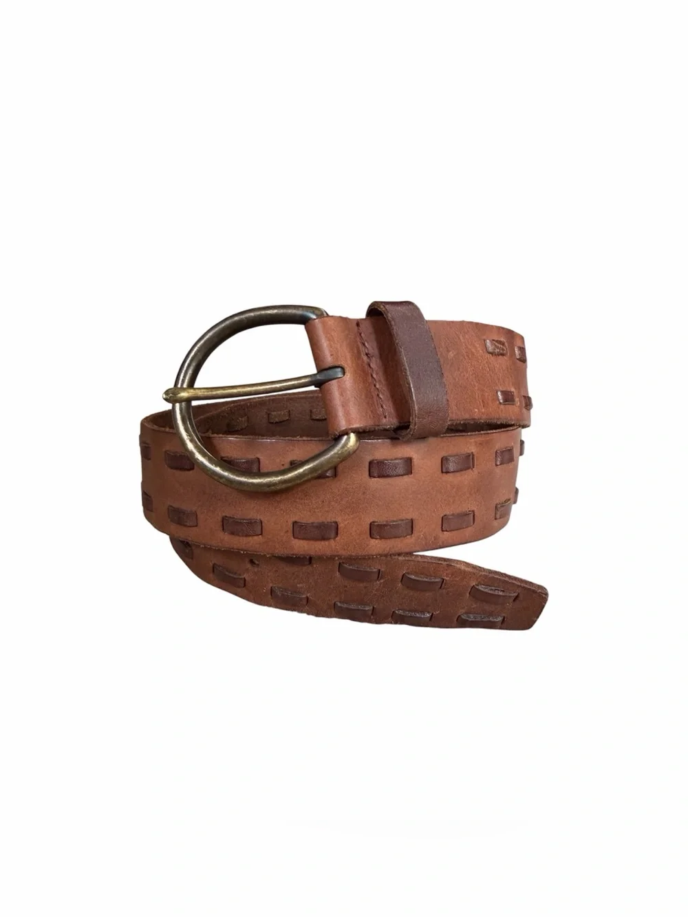 Banana Republic Brown Laced Leather Belt Size Small